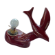 Art deco red enamelled ceramic bird table lamp