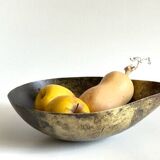 Vintage brass drop-shaped fruit bowl
