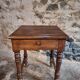 Antique French side table in walnut – 19th century, Louis Philippe style, solid walnut table with drawer (1870–1900)