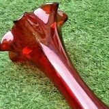 Large Cornet Vase / Table Centre Blown glass and ruby red