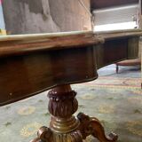 Pedestal table Louis Philippe violin walnut and marble