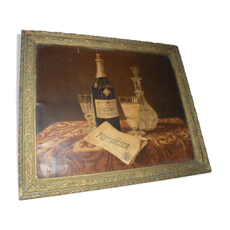 Publicité de bistrot 1900 " absinthe pernot fils pontarlier " entièrement d'origine