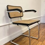 Cesca b64 black armchair by marcel breuer