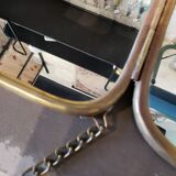 Solid brass triptych barber mirror