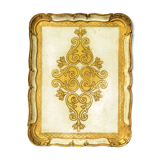 Old wooden tray painted year 50/60 Florentine style