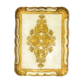 Old wooden tray painted year 50/60 Florentine style