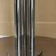 Vintage modernist floor lamp “model 44” Perzel chrome metal and sandblasted glass