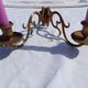 Pair of Bronze Candlesticks with 2 Arms of Lights