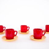 Set of ceramic mugs, Italian design, 1980s, made in Italy