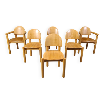 Chaises de salle à manger en pin Rainer Daumiller pour le set Hirtshals Savvaerk de