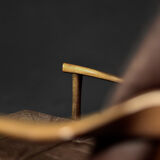 Vintage mid-century danish modern beech & brown leather armchair from farstrup møbler, 1970s