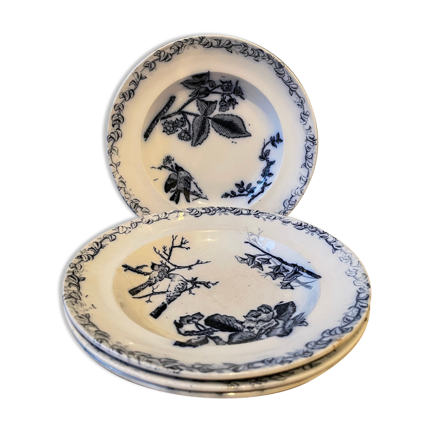 Set of 4 hollow plates Terre de Fer