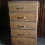 Vintage weekly chest of drawers with compass feet