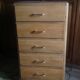 Vintage weekly chest of drawers with compass feet