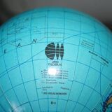 Vintage metal and wood terrestrial globe 1950