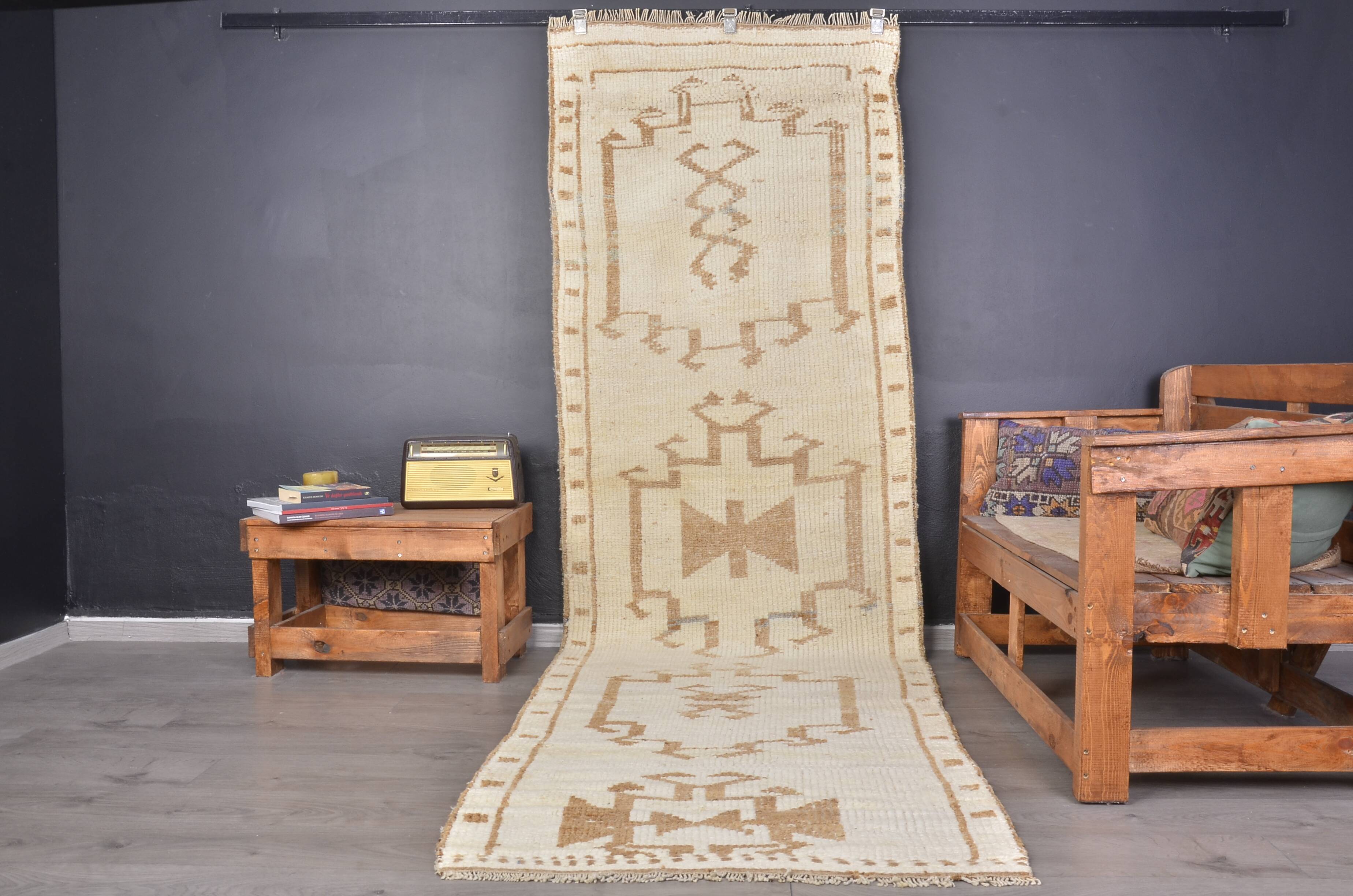 White Kurdish Hallway Runner sku 2409