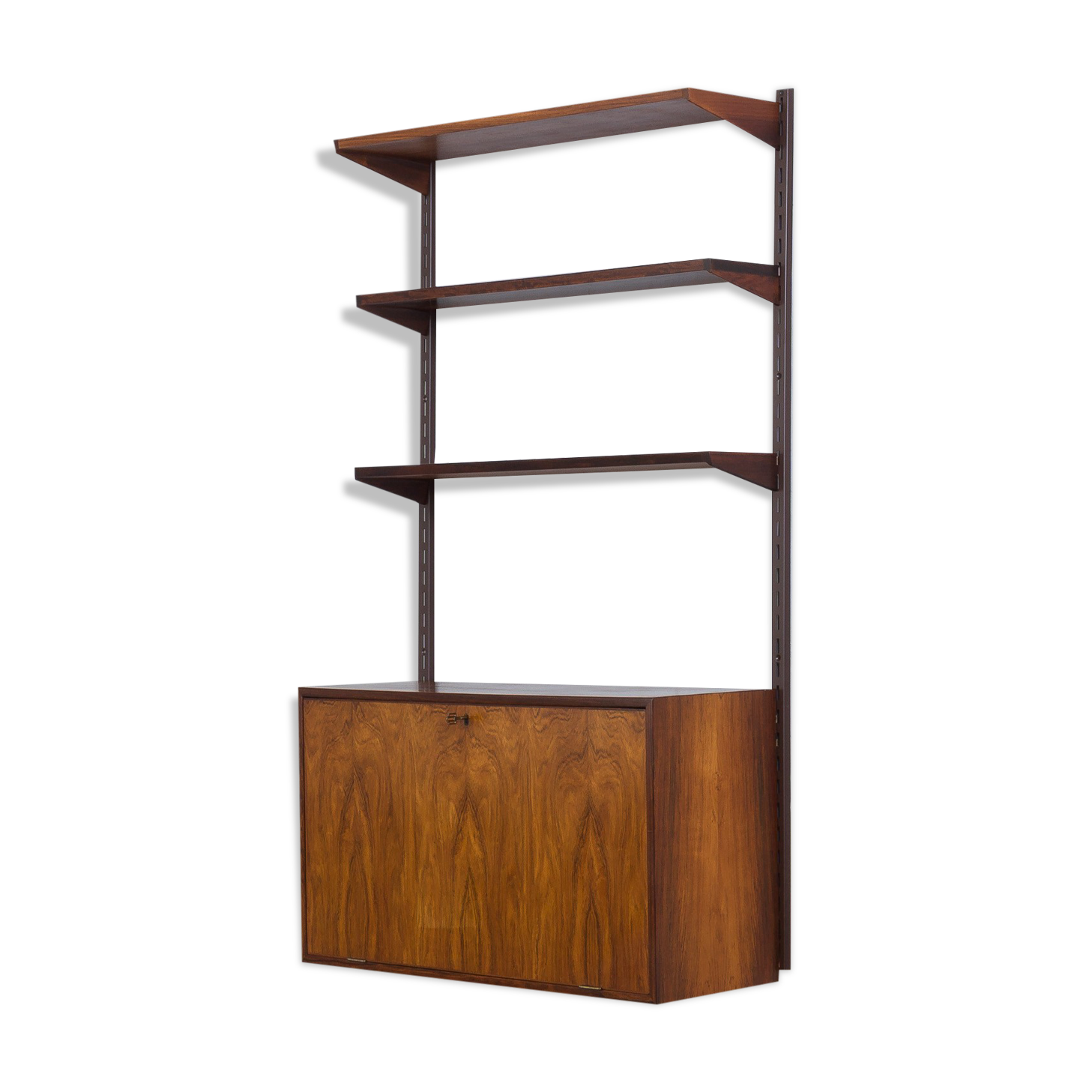 Kristiansen rosewood wall unit with secretaire and 3 shelves