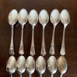 12 small silver metal spoons