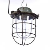 Industrial cage lamp green