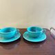 Vintage green ceramic breakfast duo
