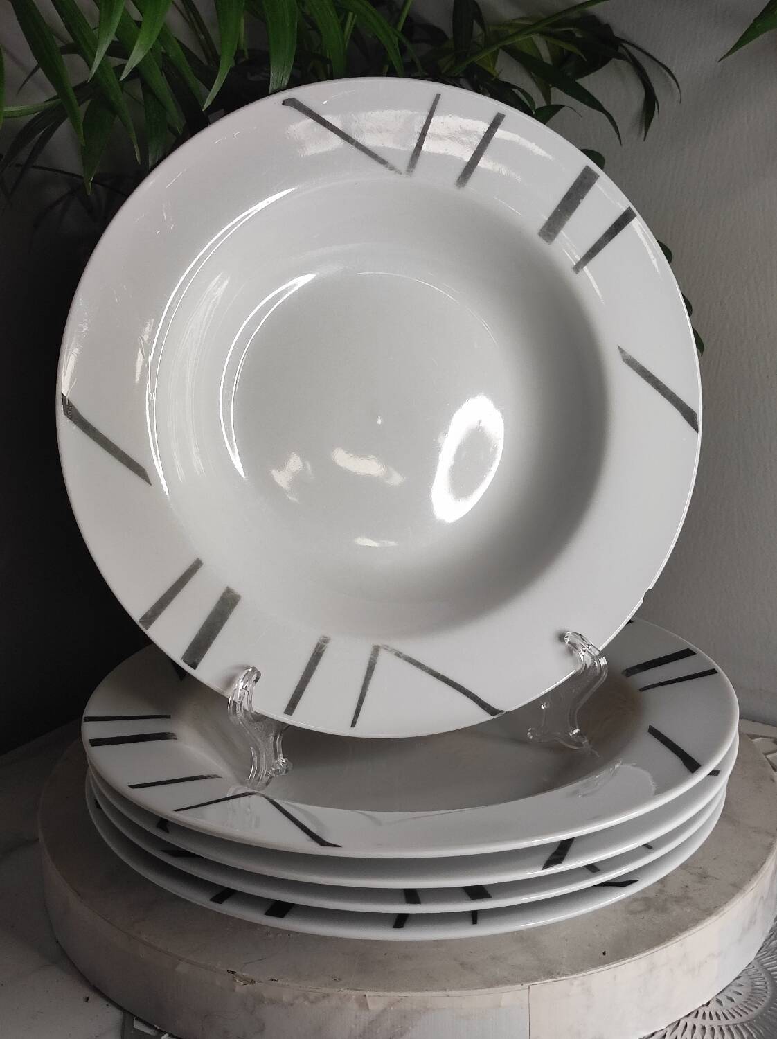 Fine porcelain soup plates