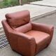 2 vintage burgundy brown leather sofas