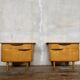 Vintage bedside tables / compass leg nightstand