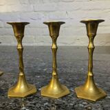 Set of 6 vintage bronze candlesticks