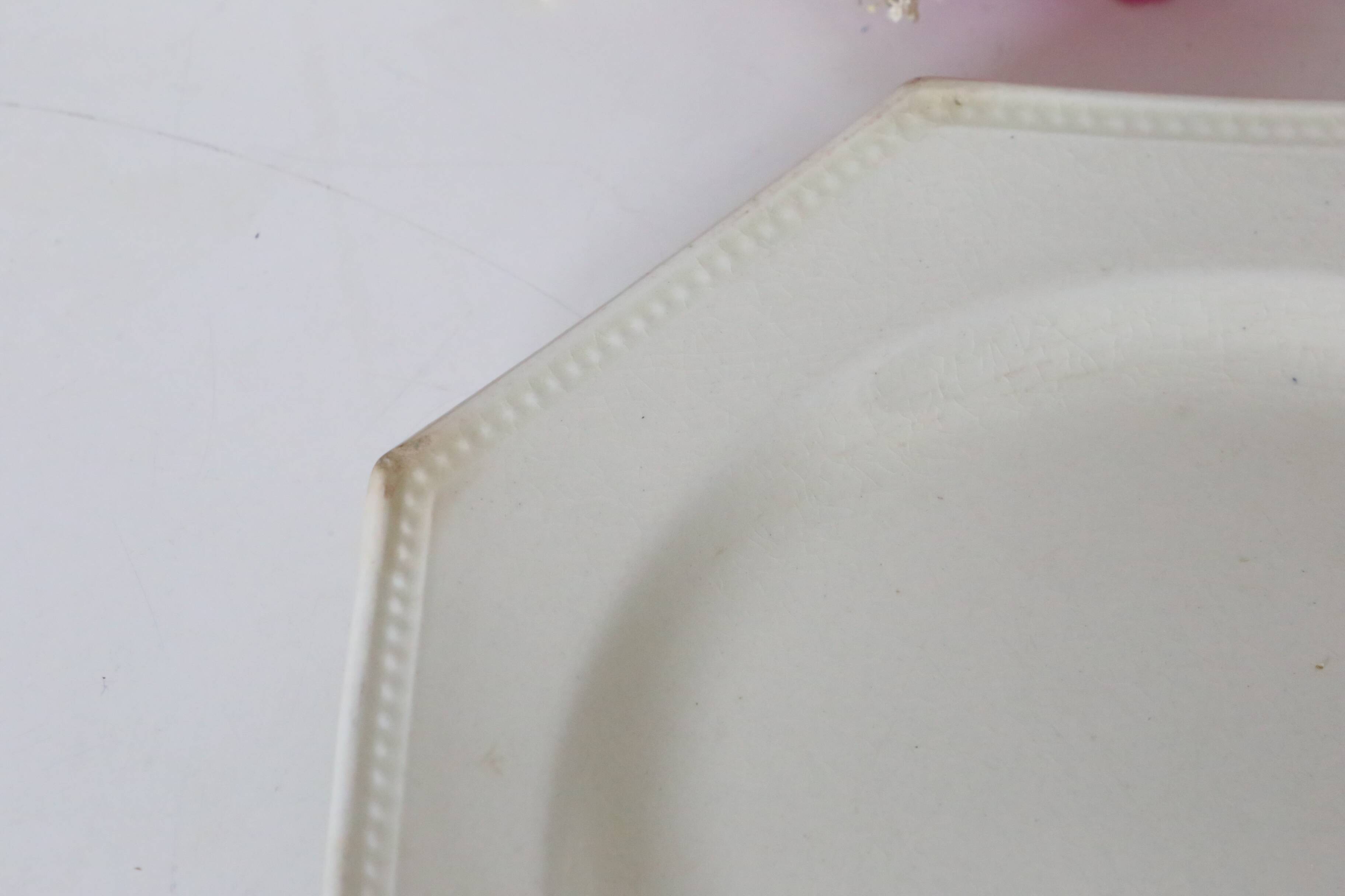 Creil and Montereau plates, 19th century, Perle model, ivory / lot 1