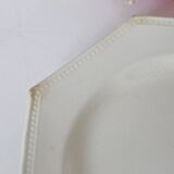Creil and Montereau plates, 19th century, Perle model, ivory / lot 1