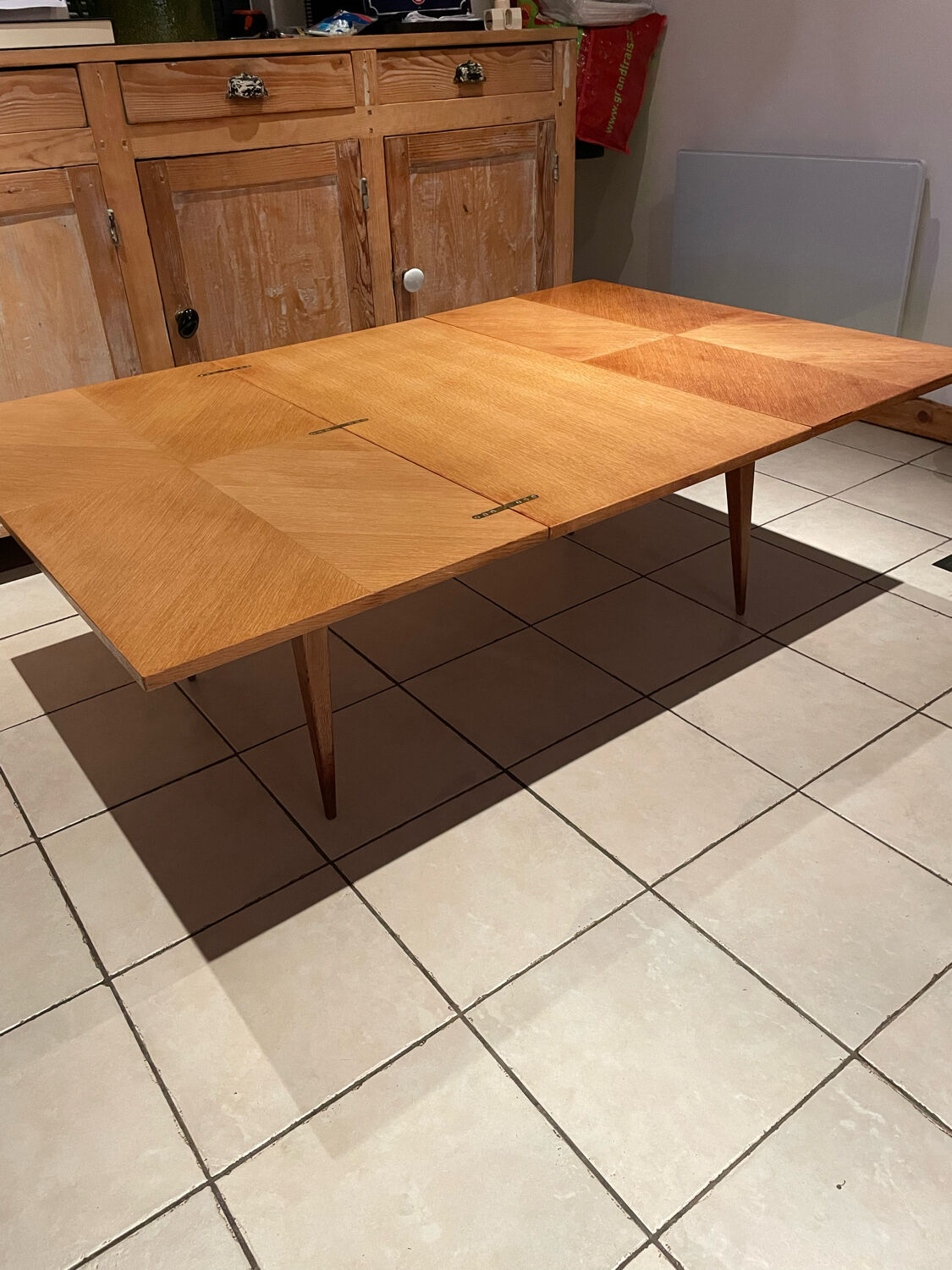 Table basse à système Révélation vintage Design Albert Ducrot année 50/60