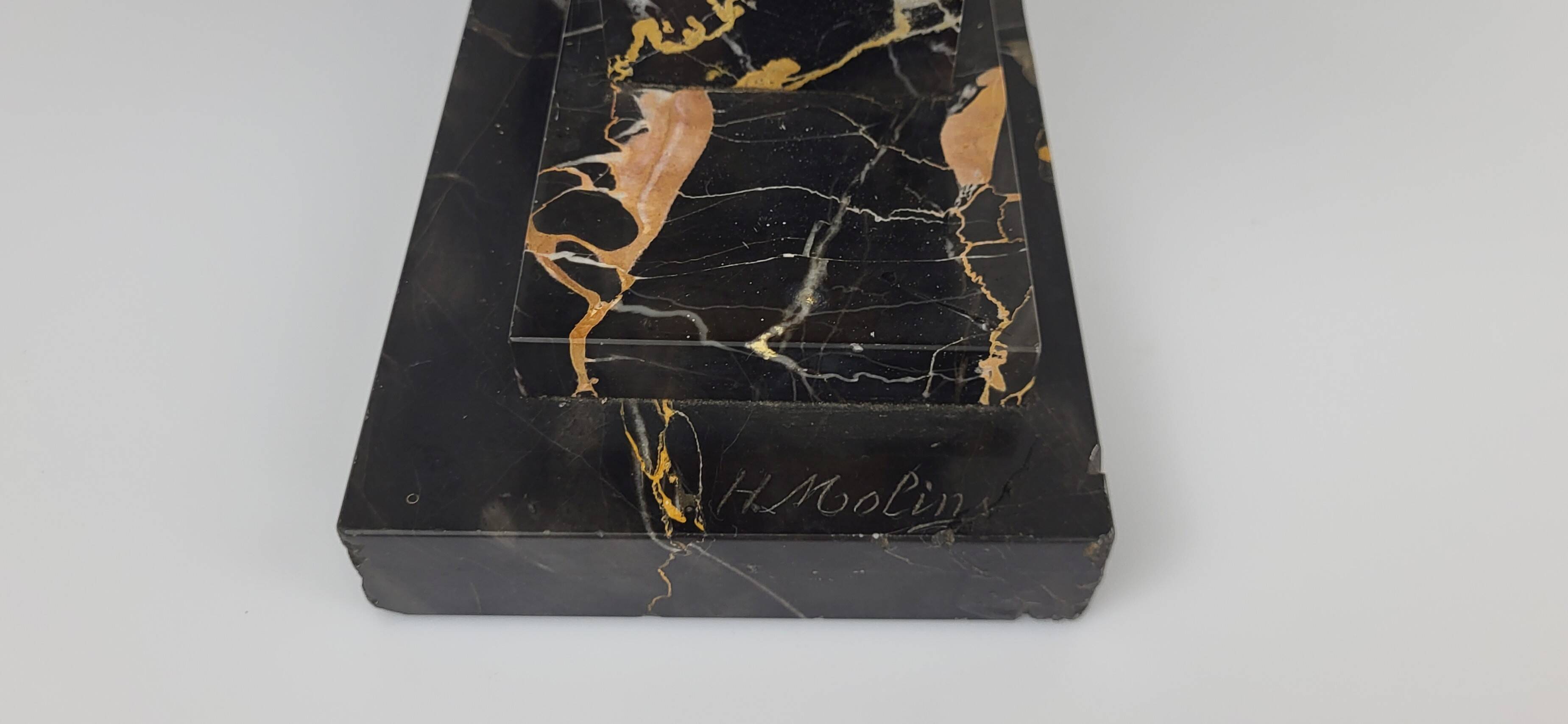 Art Deco bronze sculpture signed H. Molins