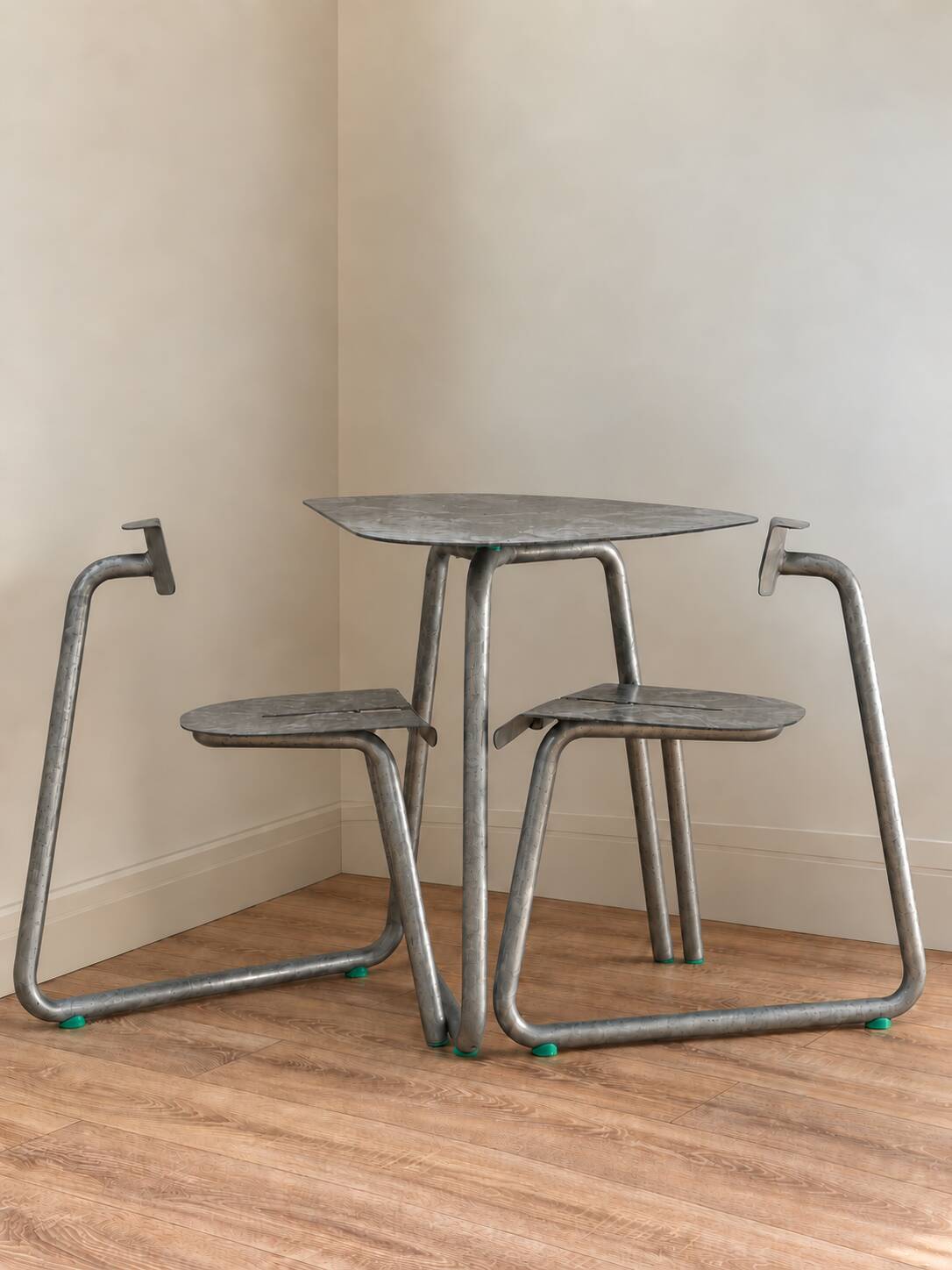 Set of a dining table and two chairs (vintage) purchased from a gallery.
