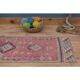 1970s Vintage Turkish Handmade Wool & Cotton Pink Runner Rug 75x318