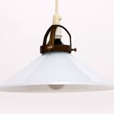 Vintage hanging lamp by Soholm made of white glass, 1970