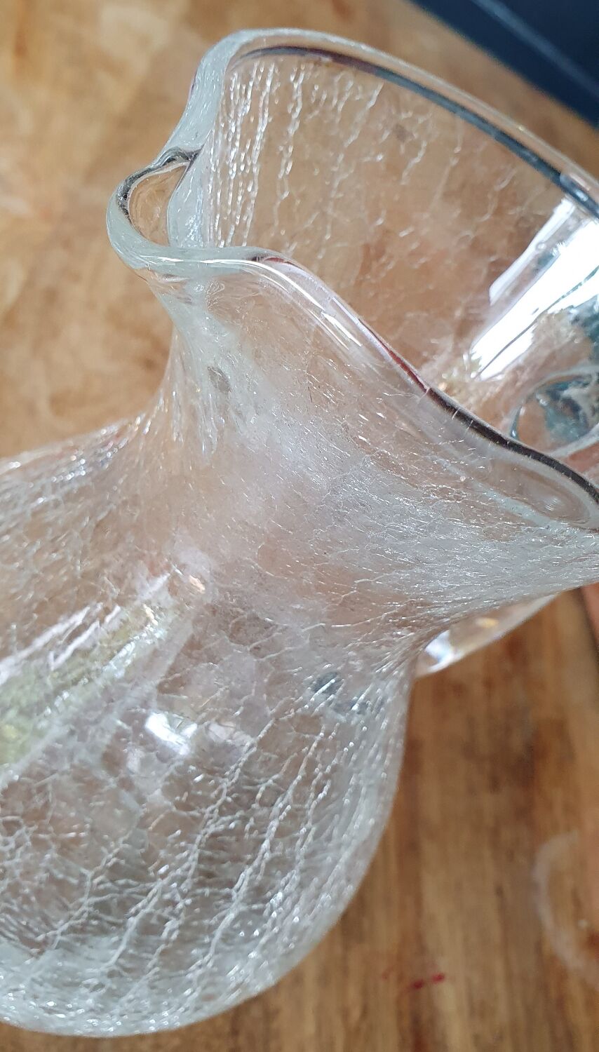 Cracked glass pitcher