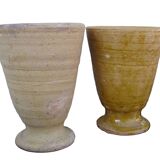 Gobelets en terre cuite vintage français, lot de 4