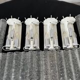 Set of 4 large doria wall lights in glazed glass design from the 60s vintage 3 lights