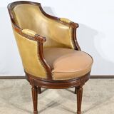 Fauteuil de Bureau Pivotant en Hêtre, style Louis XVI – Fin XIXe