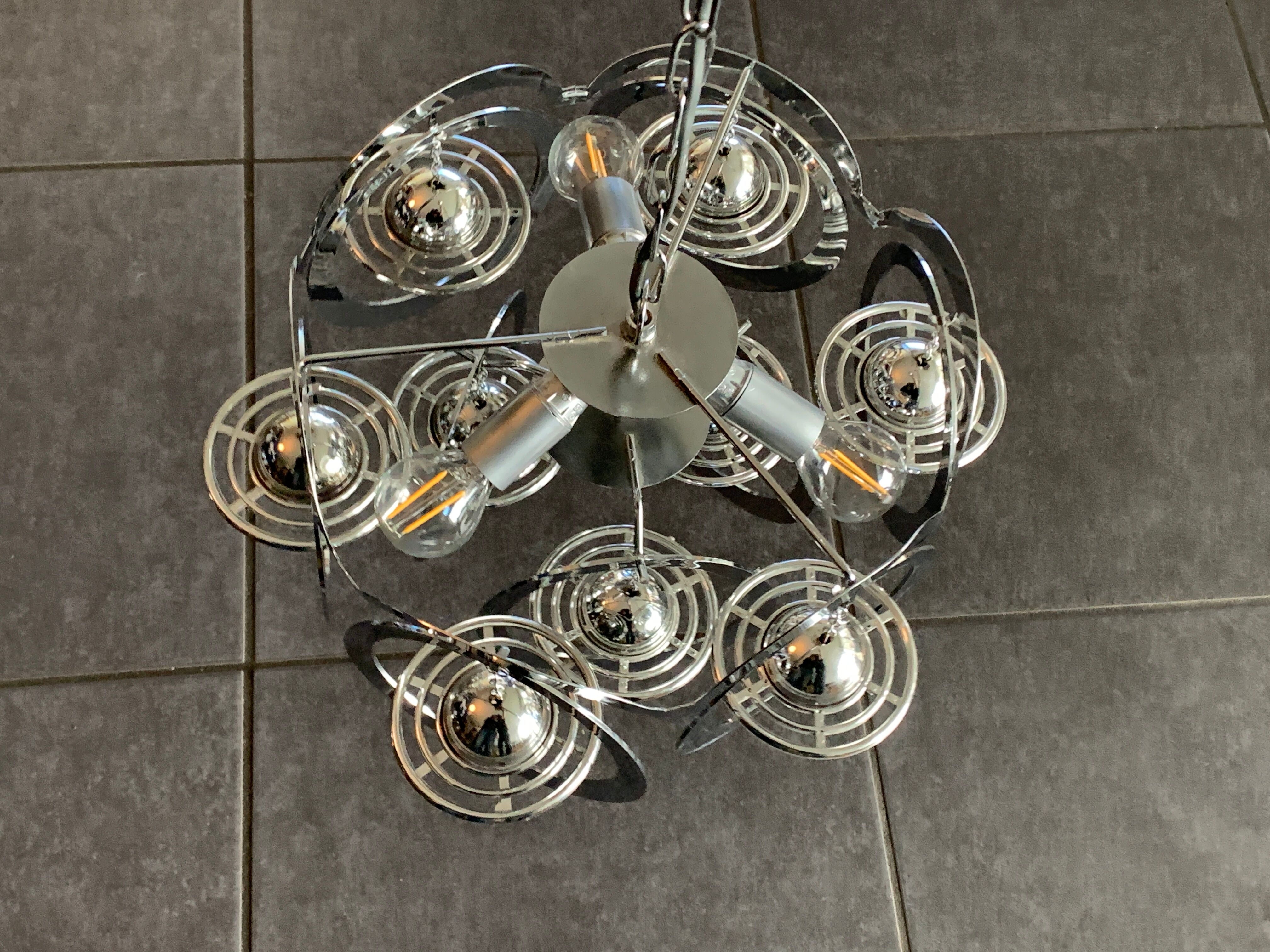 Chandelier planets Saturns, Space age, Italian design 1970