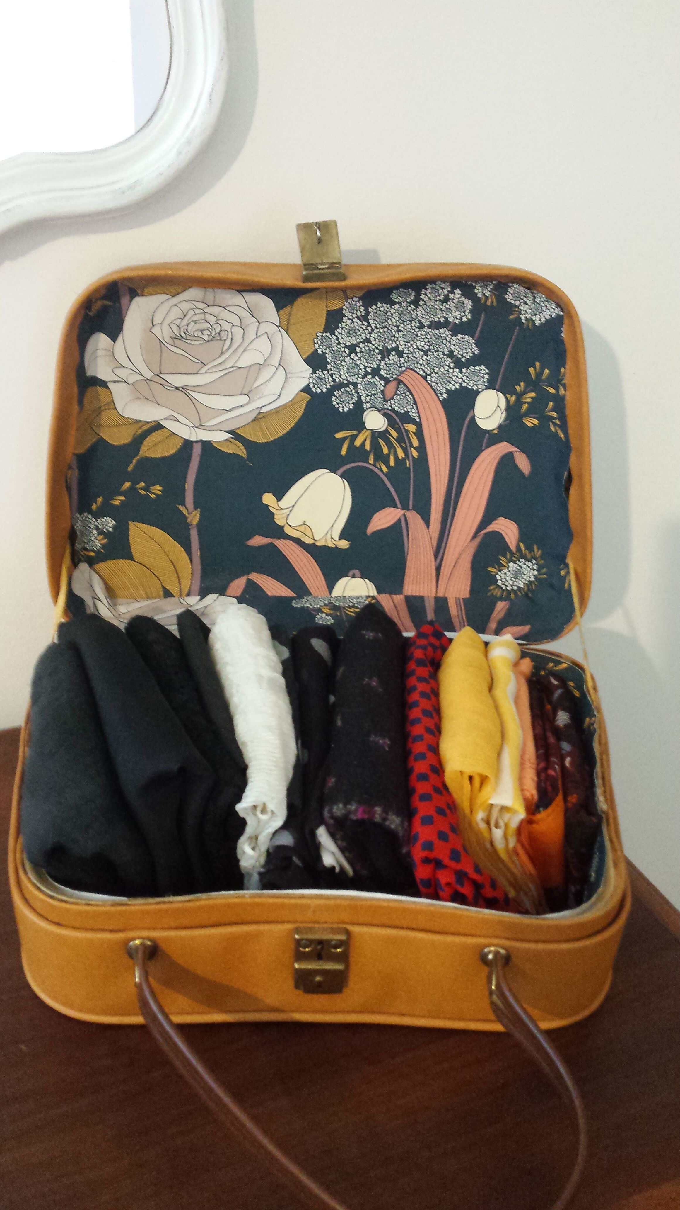 suitcase, wooden trunk