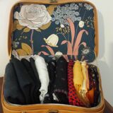 suitcase, wooden trunk