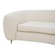 Curved Four-Seat Italian Sofa in White Bouclé Wool, Brass Legs