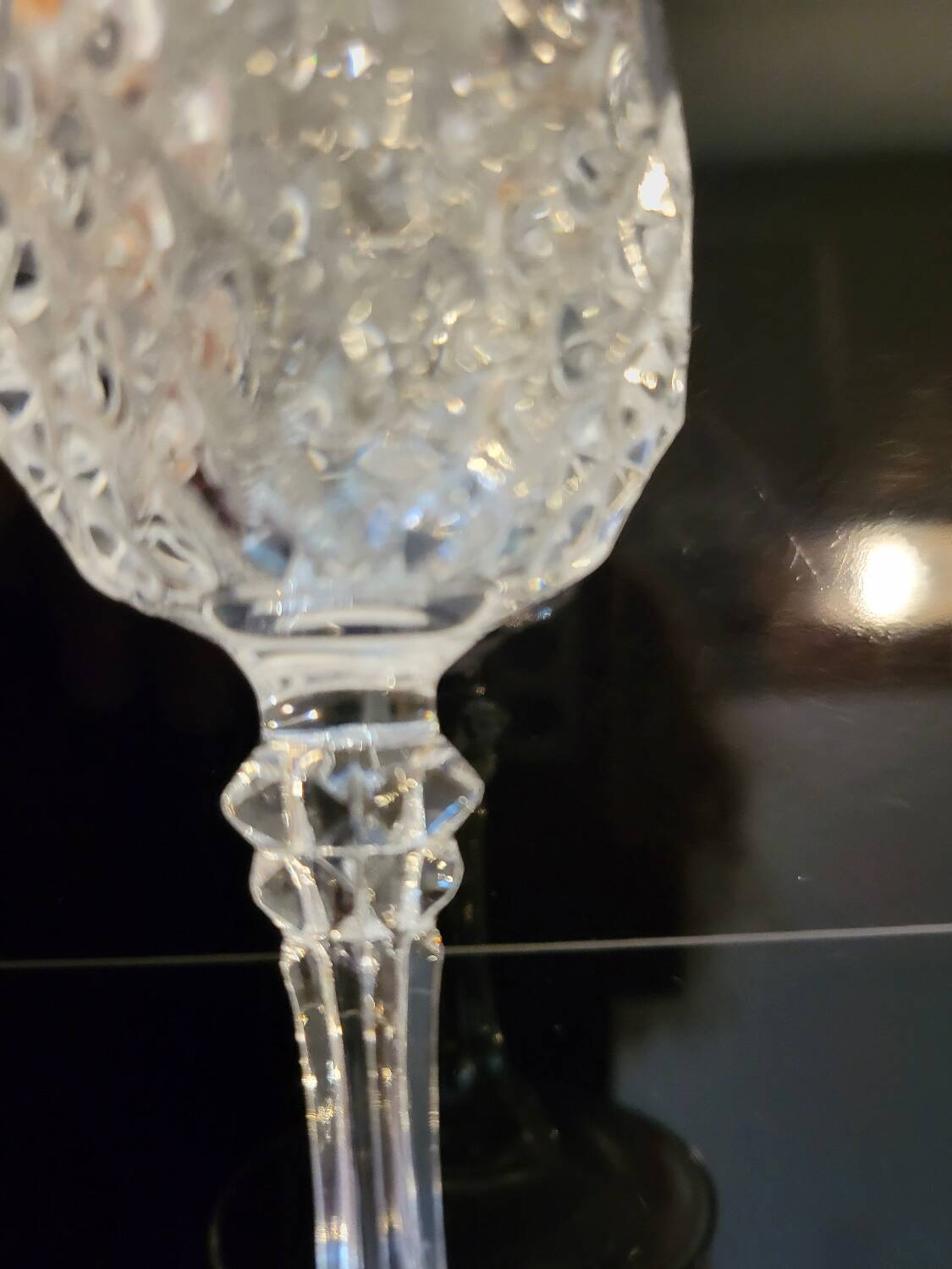 9 crystal champagne flutes from Arques model Longchamp