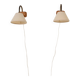 Pair of Scandinavian teak wall lamps, '50s