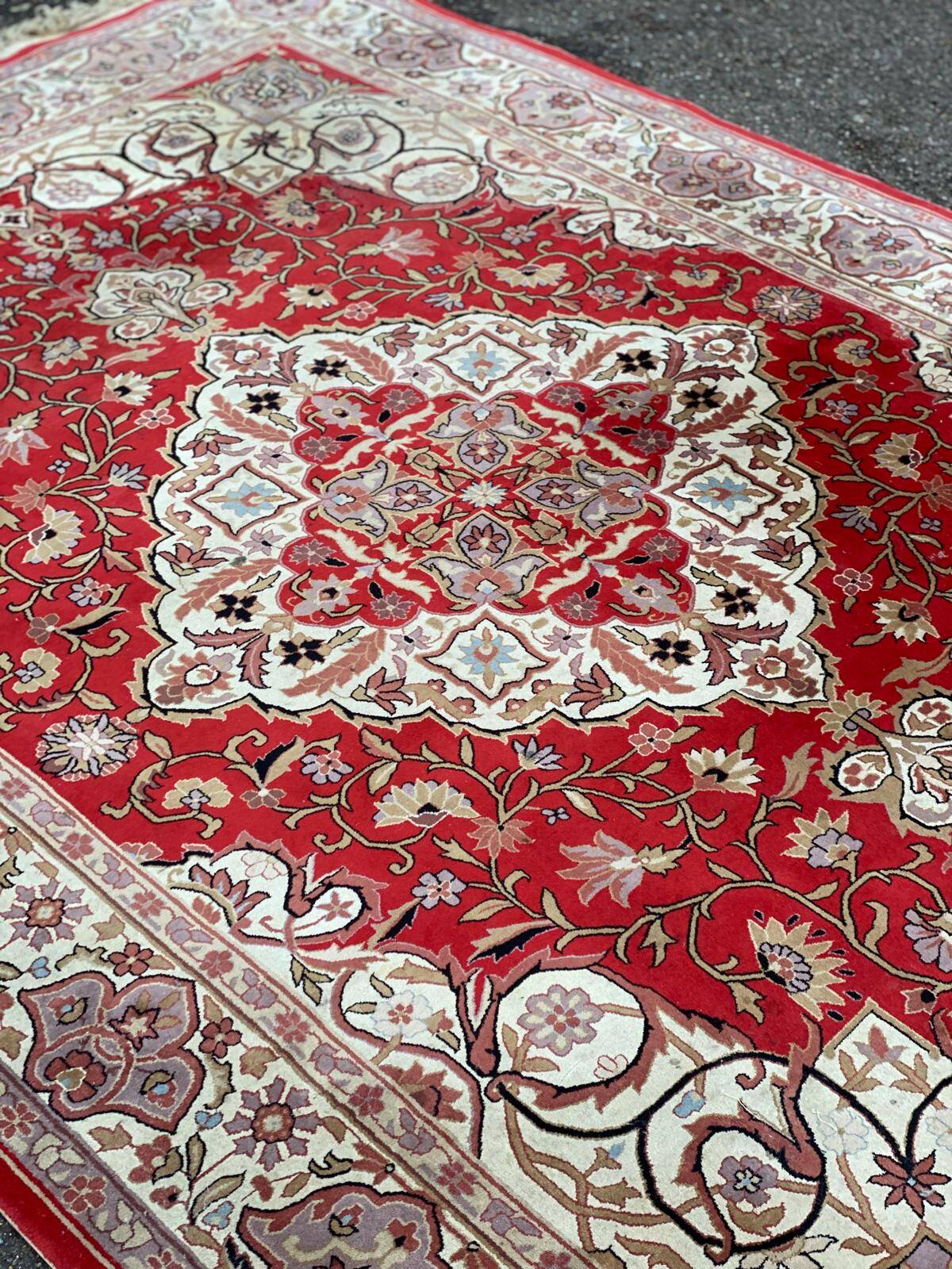 Vintage Persian Oriental Rug in Red Wool 200x300