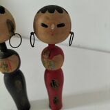 Pair of Japanese Kokeshi dolls - 1950s-1970s