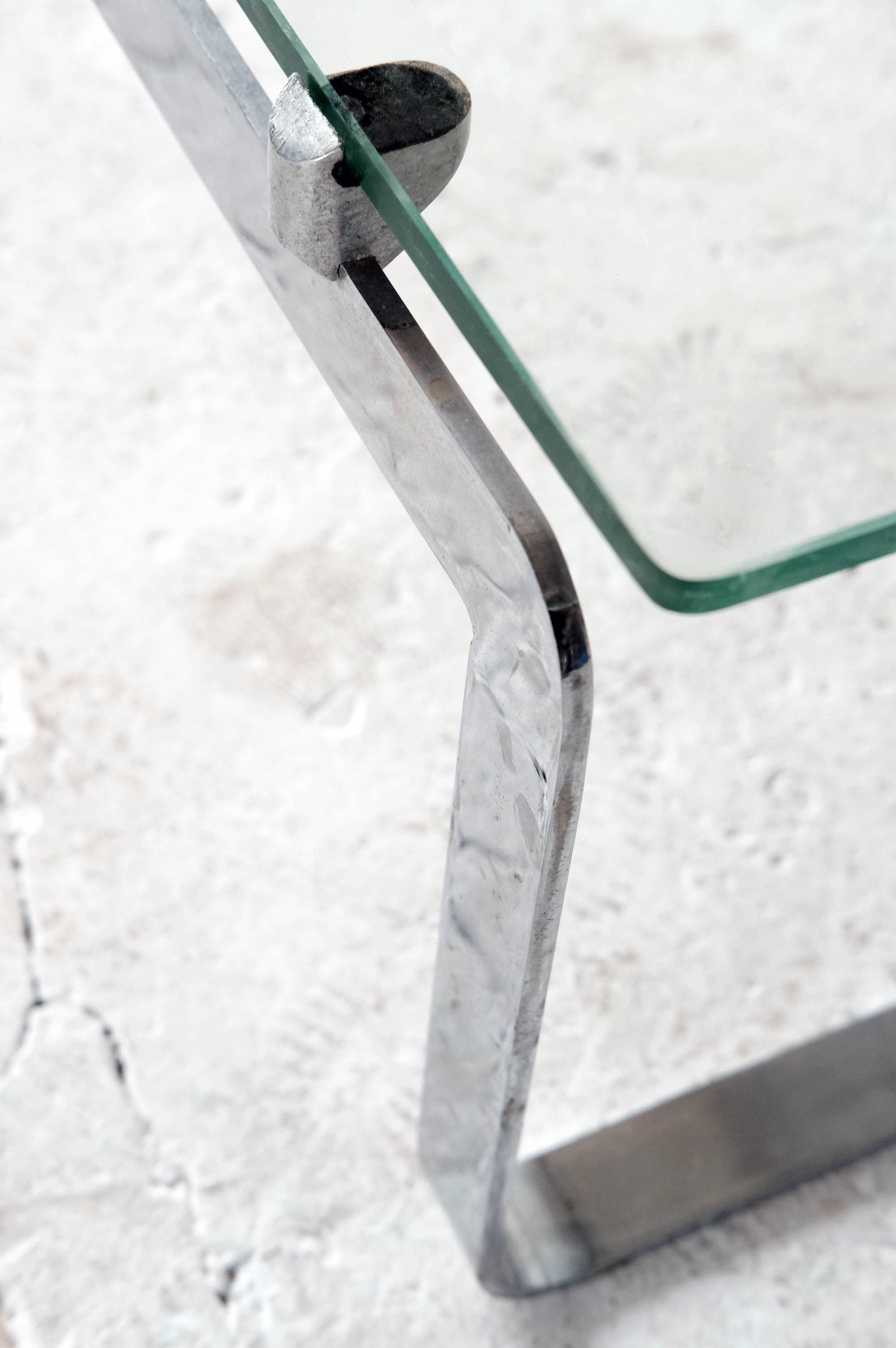 Coffe Table designed by Vittorio Introini, Steel and Glass, Italy, 1970s
