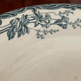 Set of 5 flat plates Longwy model azaleas Art Nouveau