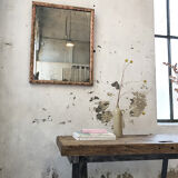 Pink patinated mirror 19th 54x70cm